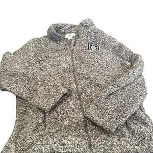 Disney Parks Mickey Mouse Globe Logo Full Zip Sherpa Fleece Jacket Gray Mens L